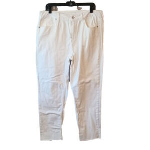 frayed hem white jeans 13/14